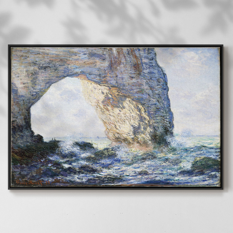 Monet, reproduction d'art encadrée sur toile par Claude Monet, H 25 po x l 37 po x P 2 po, Noir
