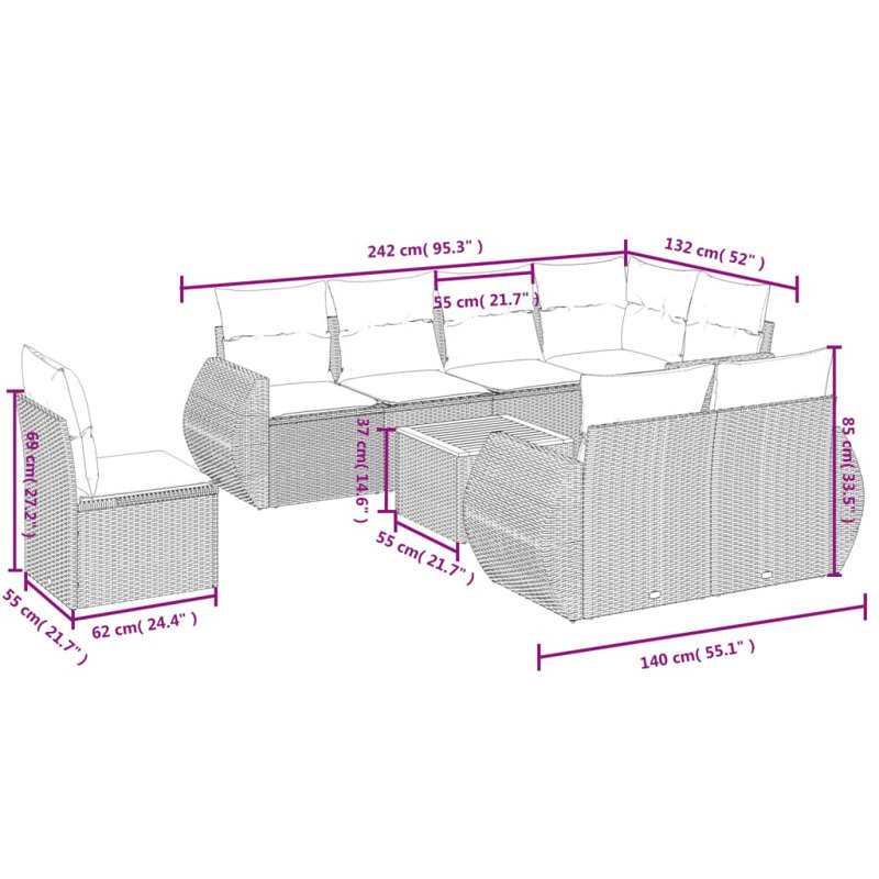 Vidaxl Garden Sofa Set