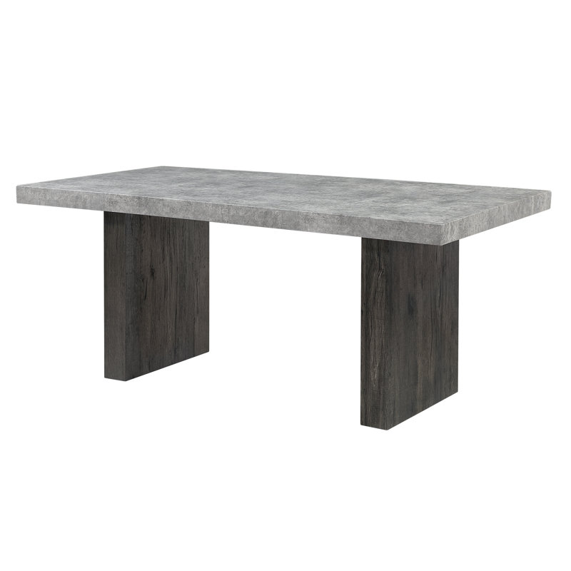 Table de salle à manger, Faux Marble / Grey, 30" H x 78" W x 39" D