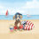 «Summer Paws Patriotic III» par Beth Grove - reproduction d'art sur toile tendue