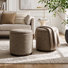 Pouf de rangement pivotant rond de 48 cm avec plateau réversible, ensemble de 2