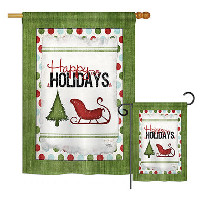 Ensemble de 2 drapeaux en polyester 2 côtés "happy wonderland" classic happy