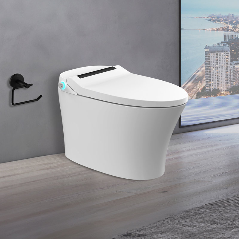 Toilette à bidet Blossom Smart - Siège chauffant, stérilisation UV, séchoir à air chaud, chasse d'eau automatique et désodorisant, télécommande et capteur de pied, revêtement nano pour un nettoyage facile