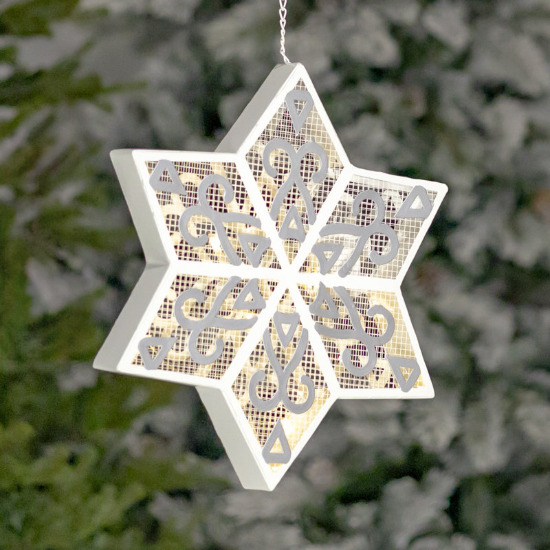 Set of 3 Hanging Light-Up Six-Point Star Snowflakes in Assorted Sizes