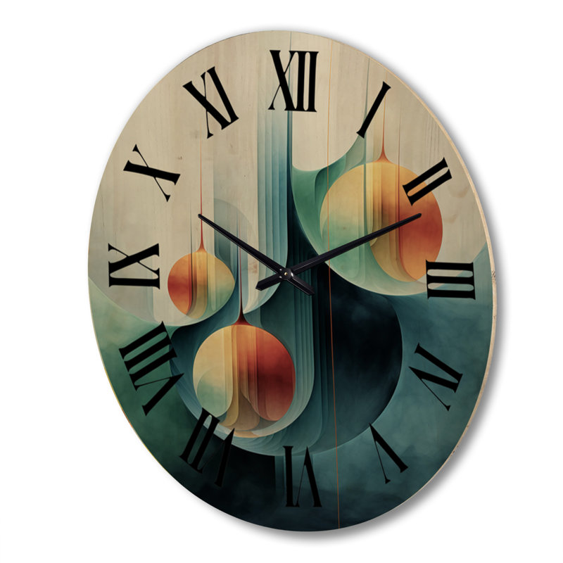 Horloge murale géométrique géométrique en bois, Très grand