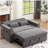 61.4" Drawer sofa bed convertible sofa single sofa modern sleep sofa with adjustable back, gray-1059074142