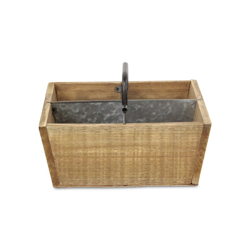 Caisse en bois massif 4 fentes, Brun