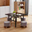 Kyandra Square 80cm Folding Coffee Table with Marble Effect Top-1885827363