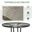 Round Metal Outdoor Dining Table With Umbrella Hole , 80cm W 80cm D