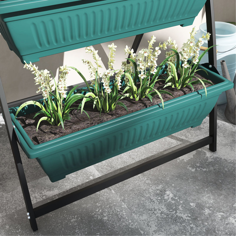 Support à plantes vertical à 4 niveaux - auto-drainant, pour jardin surélevé extérieur et intérieur