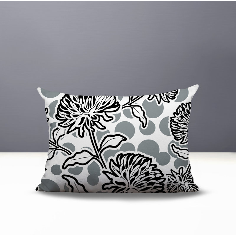 Oreiller rectangulaire réversible intérieur / extérieur Jae, Gris, Rectangle H 18 po x l 25 po
