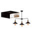Luminaire suspendu conique unique/accrocheur 3 lumières Louvre