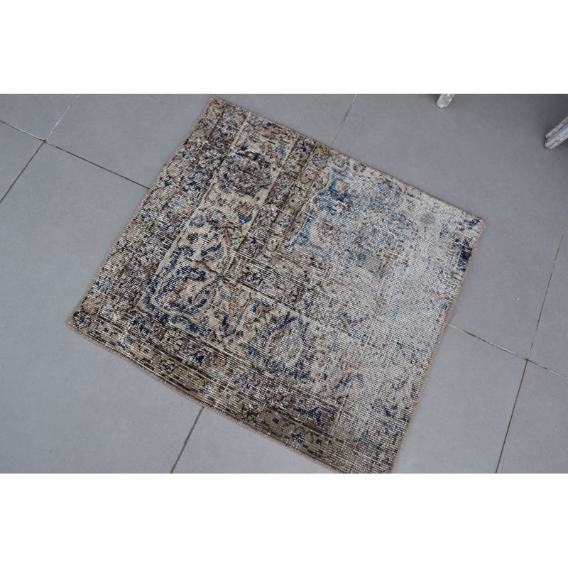 Tapis turc rétro brun pour entrée et décoration marocaine
