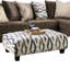 Repose-pieds rembourré de style contemporain avec pieds blocs fuselés en microfibre-1631847216
