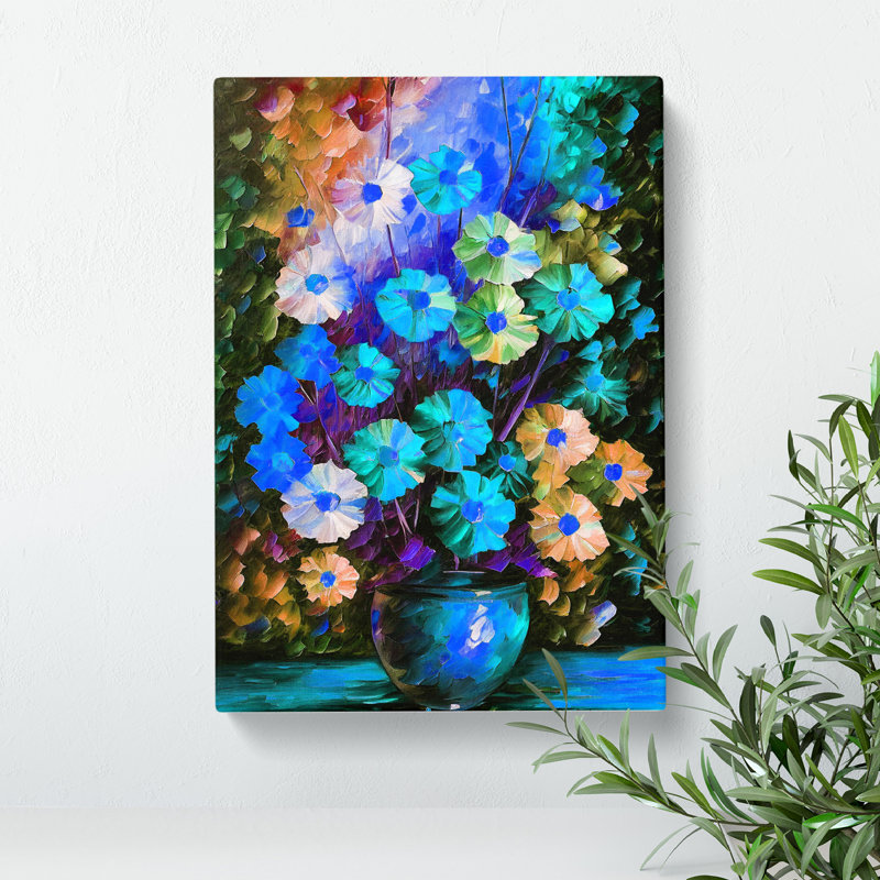 XV1022-4904X Vase Of Flowers No.5 - Print, No Matte, Wrapped Canvas, 50cm H x 35cm W