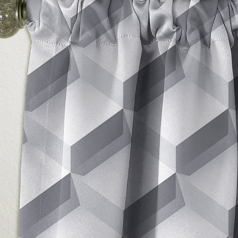 Rideau simple occultant blanc à motif abstrait blanc scandinave, L 52 po x L 95 po