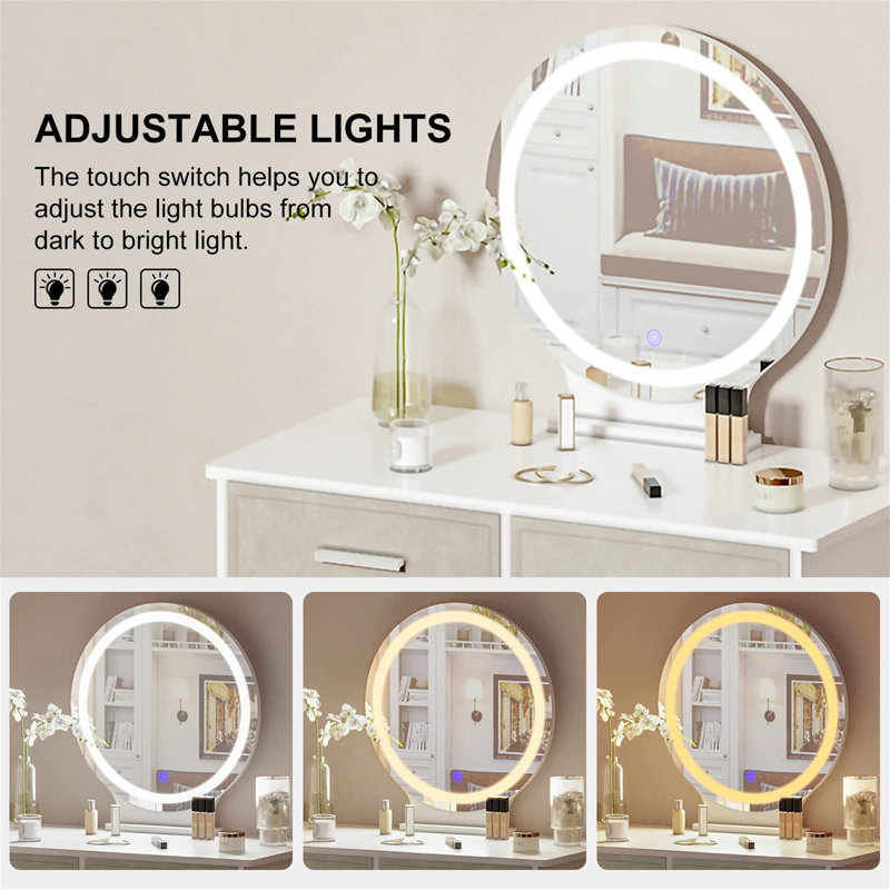 Irmlind Dressing Table with Mirror
