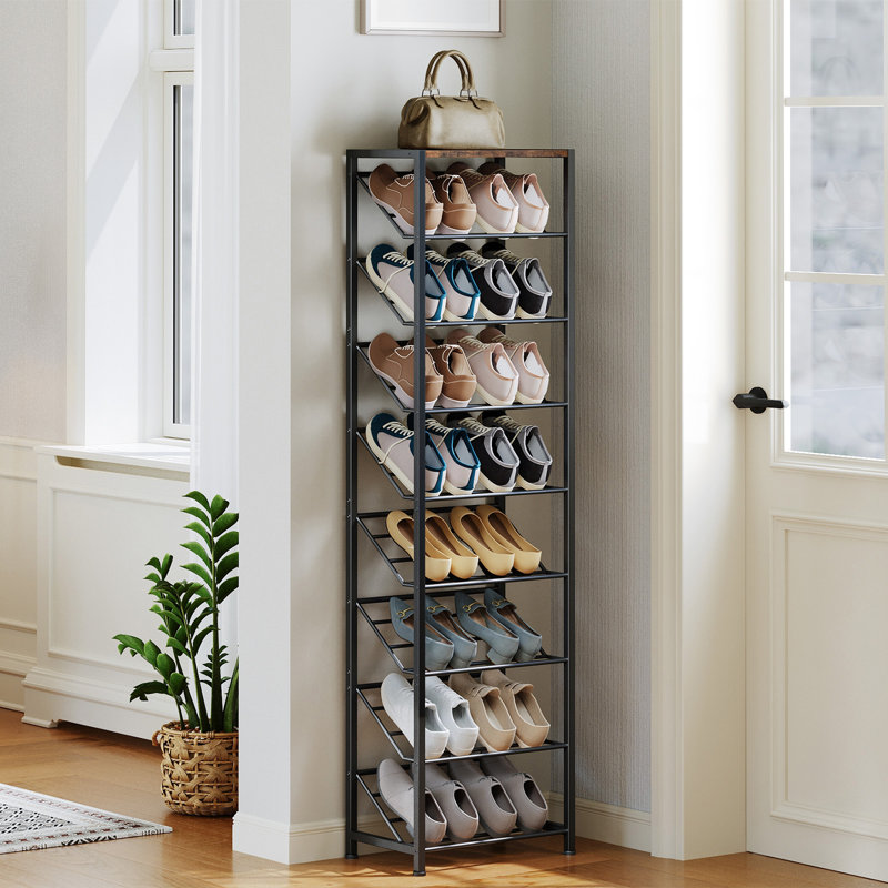Range-chaussures empilable 16 paires, range-chaussures incliné pour vestibule, H 60,6 po x l 16,5 po x P 10,4 po