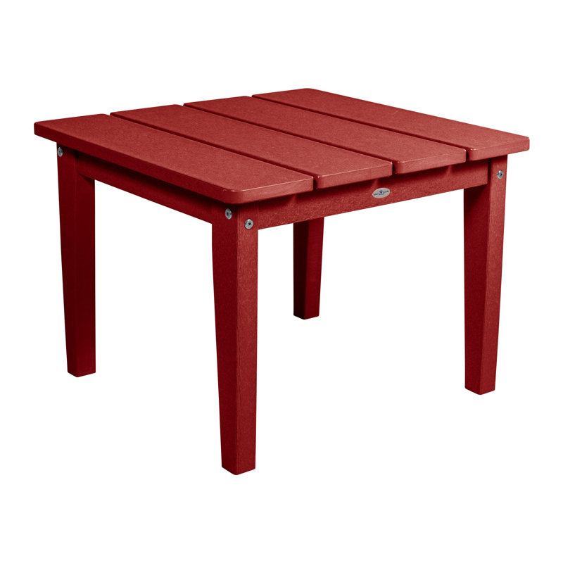 Table de patio extérieur Middira Adirondack, Rouge cabine de bateau, H 17 po x l 22,75 po x P 22,75 po