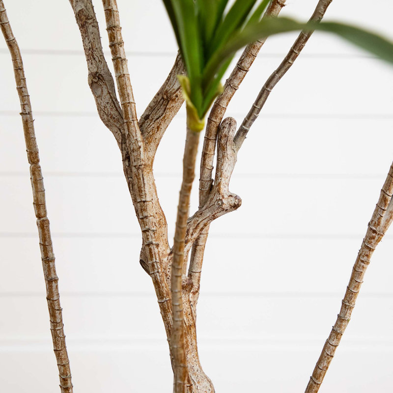Nearly Natural 6ft Green Plastic Potted Dracaena Tree