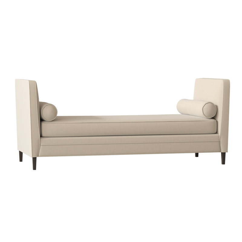 Banc rembourré Lydia, Vanille Metrolinen, Brun acajou