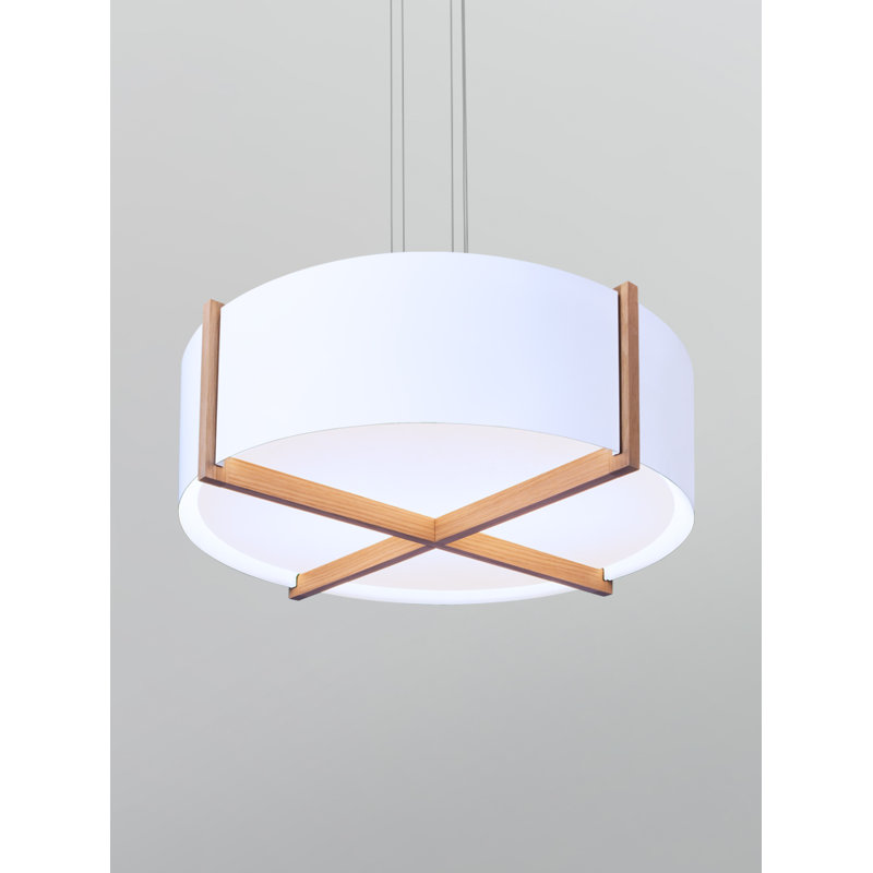 Plura 1 - Light LED Pendant, Walnut/Gloss White, 2700K, 6.4" H x 18" W x 18" D