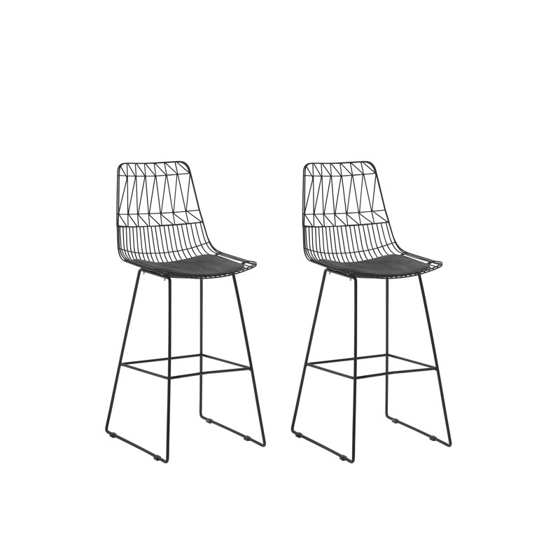 Crestline Upholstered Counter Stool with Metal Frame, Black