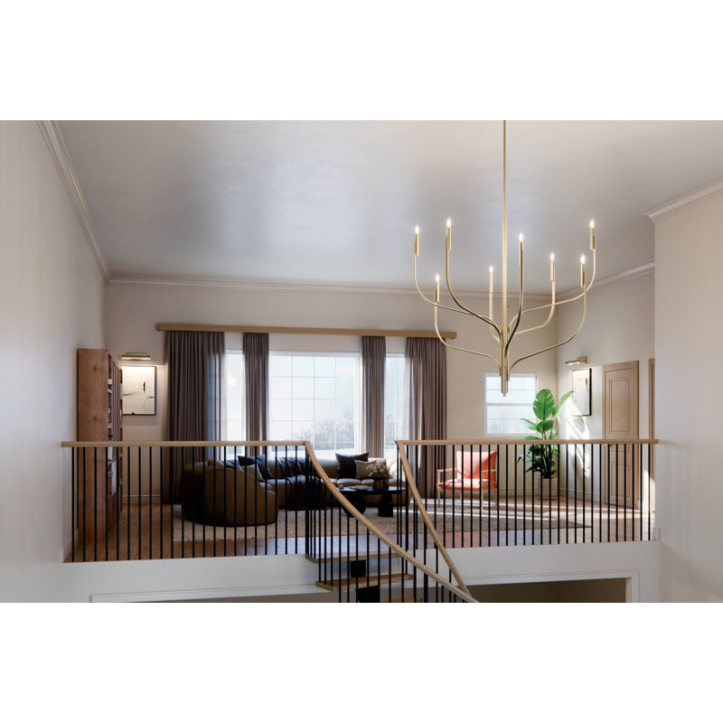 Steel Dimmable Classic / Traditional Chandelier, Bronze, 47.75" H x 47.75" W x 47.75" D, 8