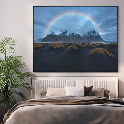 Très grande reproduction d'art sur toile - Paysage de montagne pour la nature, décoration pour le salon ou la chambre à coucher - «Assemblage requis du cadre (cadre non fini)»