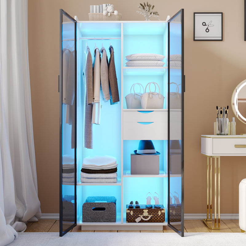 Armoire multifonctionnelle moderne pour chambre 70 ", Blanc