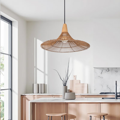 Large Rattan Pendant Lamp for kitchen island Living Room