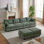 Canapé modulaire de 113,5 po avec repose-pieds avec rangement, forme L / U convertible, vert-224253264