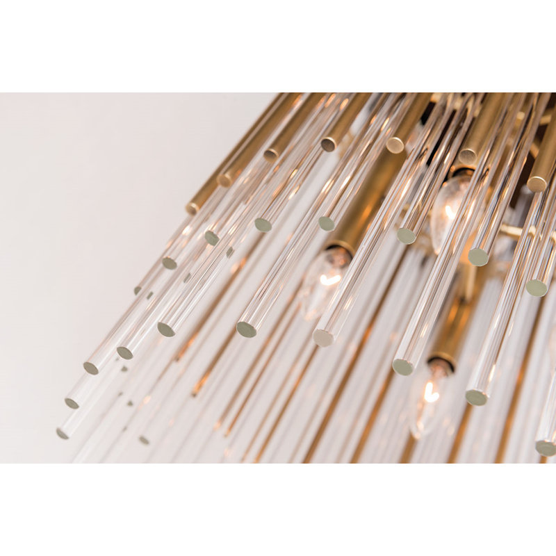 Wallis 10 Light Pendant, Aged Brass, 6 
