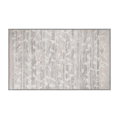 Tapis gris soyeux et moelleux