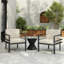 Ensemble de 3 chaises d'extérieur modernes avec structure en aluminium, coussins résistants aux intempéries, design épuré et table d'appoint, parfaites pour la terrasse, le jardin ou le balcon