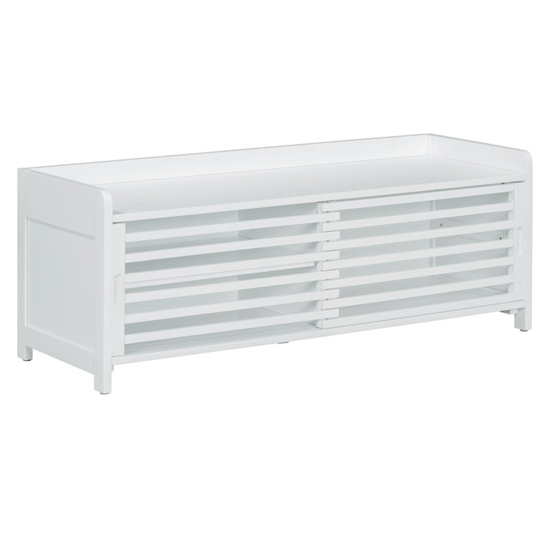 Banc de rangement Toza, Blanc