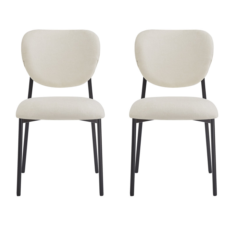 Ensemble de 2 chaises de salle à manger rembourrées avec pieds en métal