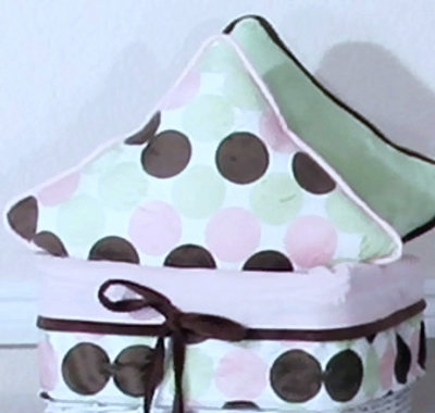 Minky Polka Dots Cotton Blend Reversible Throw Pillow, Pink