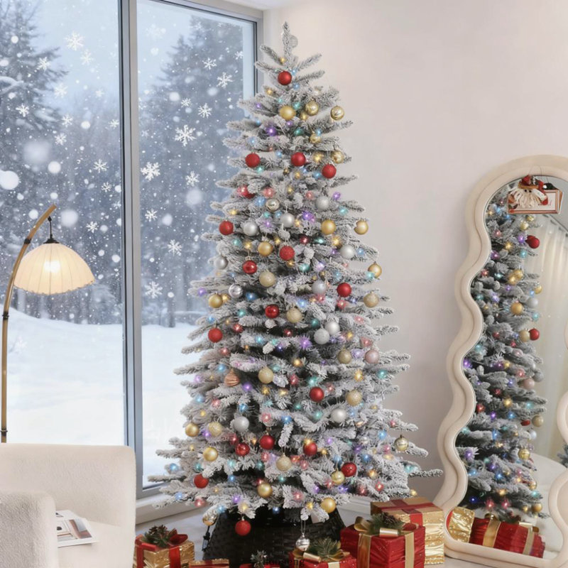 Arbre de Noël artificiel enneigé 7,5 pi