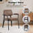 Pu Leather Accent Chair, Mid-Century Modern Armchair With Metal Legs, Reading Leisure Chair With High Back For Living Room Bedroom Waiting Room, Brown-614204306-614204304