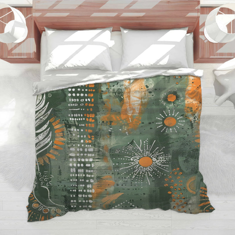 Abstract Botanical Elements Comforter, Twin Extra Long