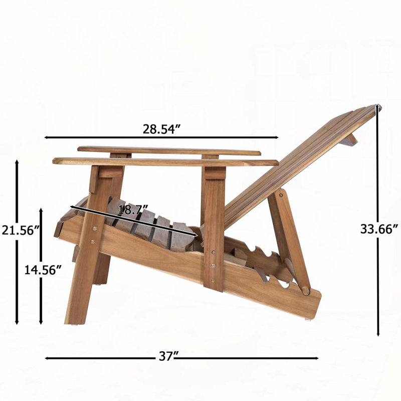 Outdoor Wood Adirondack Chair, Natural Stained