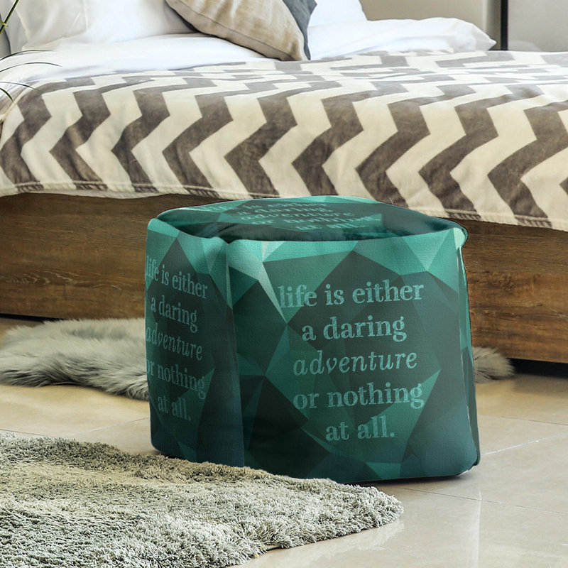 Upholstered Ottoman, Emerald Green