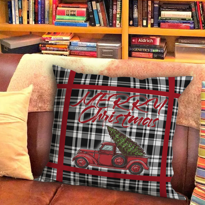Plaid Outdoor Reversible Throw Pillow, 16" x 16"