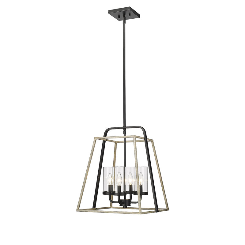 Luminaire suspendu carré à 4 lumières 