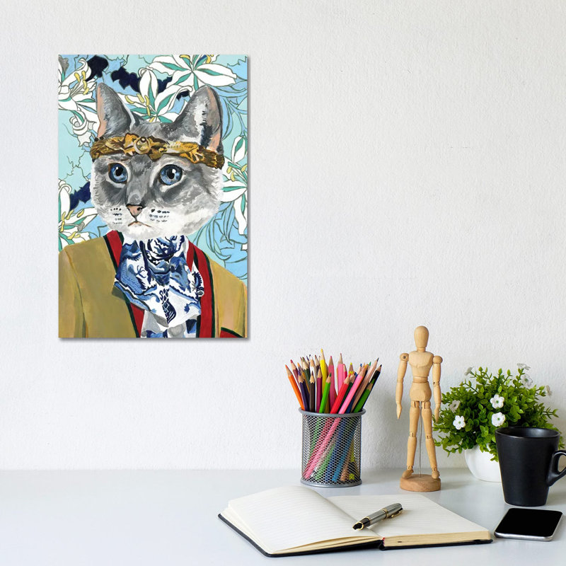 « Cat » par Heather Perry-imprimé, Pas de tapis, Toile tendue, H 12 po x l 8 po x P 0,75 po