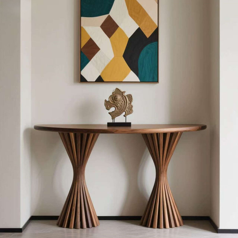 Modern simple solid wood console table, 35.4" H x 55" W x 15.7" D
