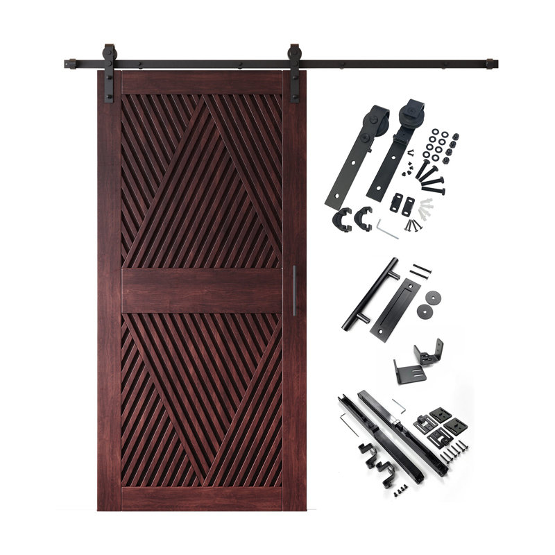 Porte de grange non assemblée et fini en losange 36 po x 84 po Homquer Red Homacer, 36 po x 84 po