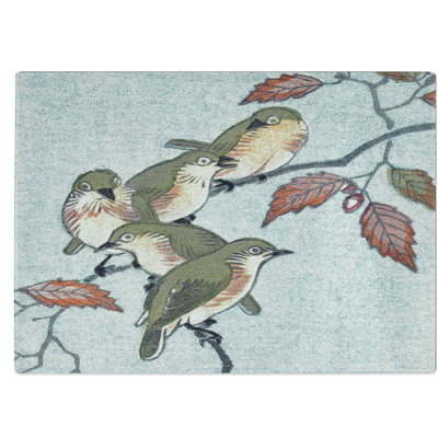 Tempered Glass Birds on a Branch Chopping Board