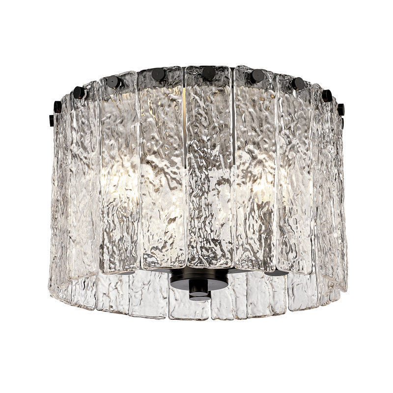 Arvizu Glass Flush Mount, Matte Black